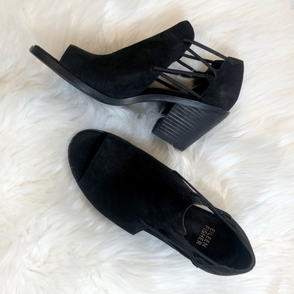 Eileen Fisher Nikki Peep Toe Block Heel Sandal
